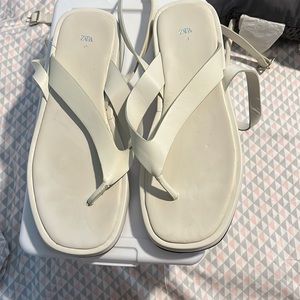 Zara white sandals 2021